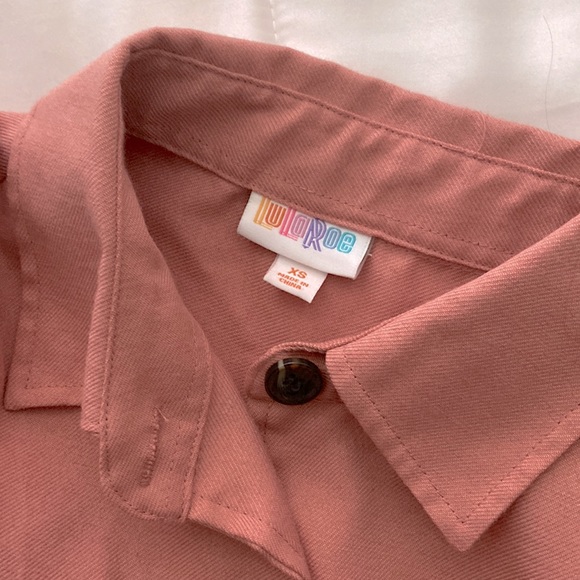LuLaRoe Abigail XS solid dusty rose oversized light shacket w/ side pockets - Picture 7 of 9